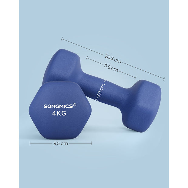 Hantelset – Ergonomiskt grepp – 2 x 5 kg – Blå