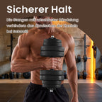 2-i-1 halter set-höljer med stålanslutningsrör, 2 x 15 kg, bläcksvart