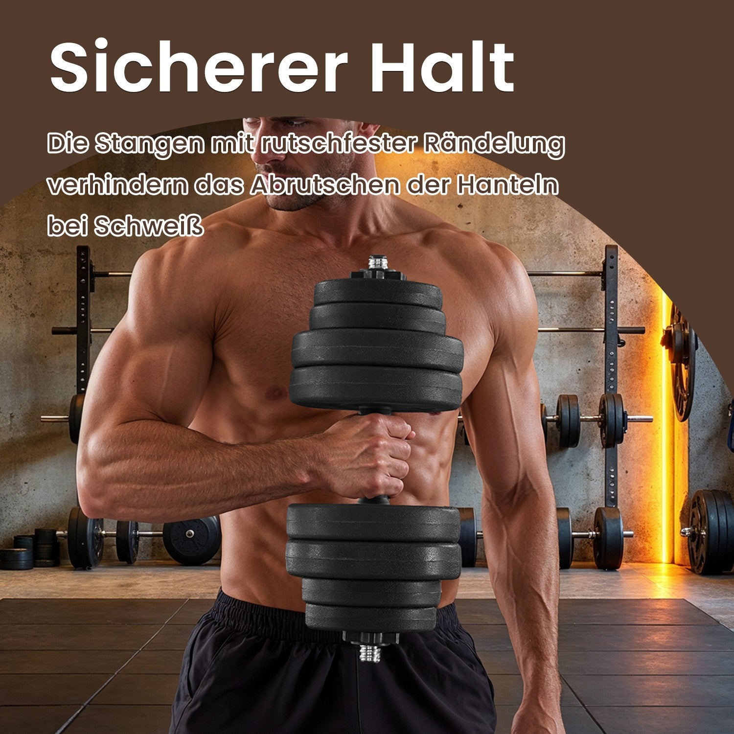 2-i-1 halter set-höljer med stålanslutningsrör, 2 x 15 kg, bläcksvart