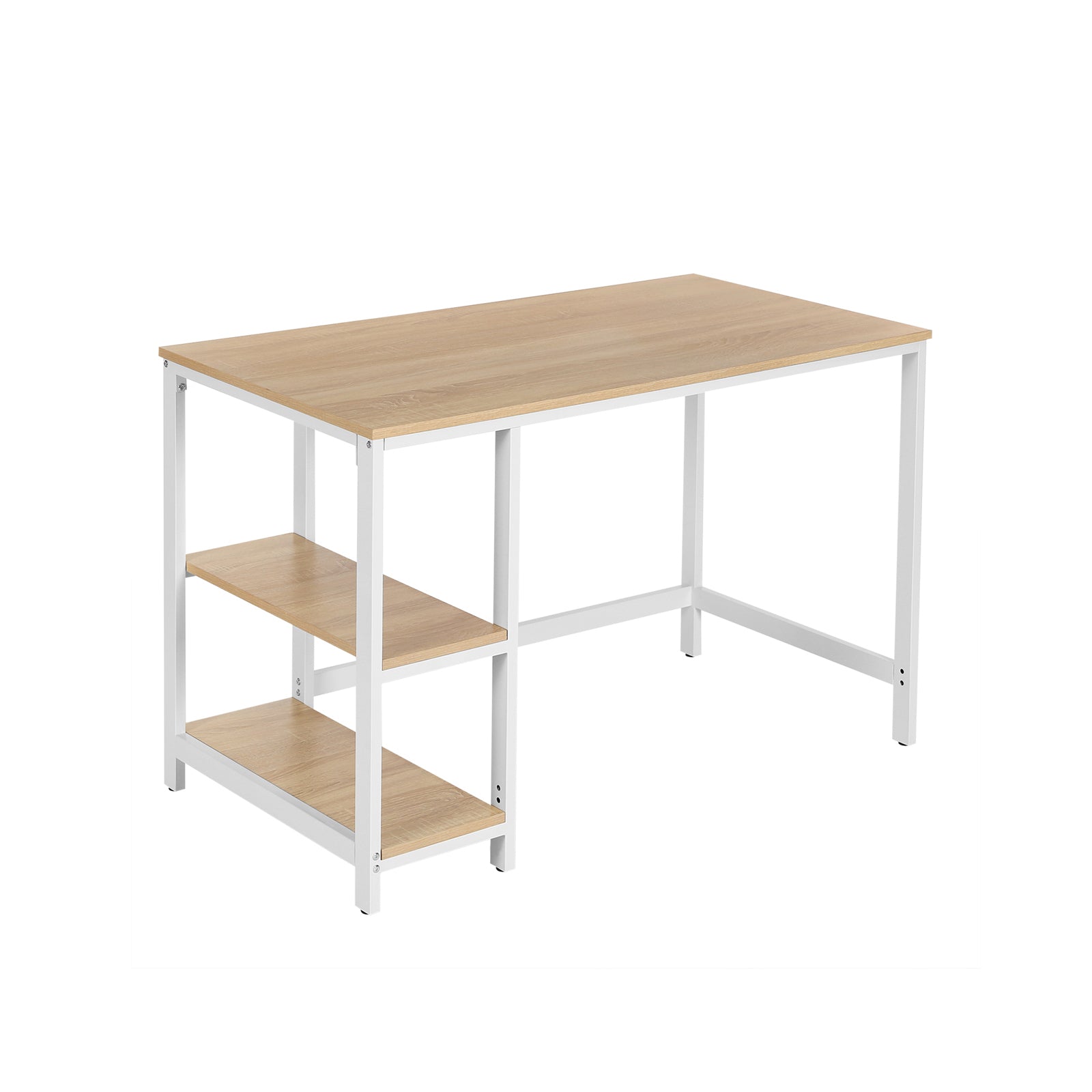 Skrivbord - PC -tabell med 2 hyllor - vänster eller höger montering - 120 x 60 x 75 cm