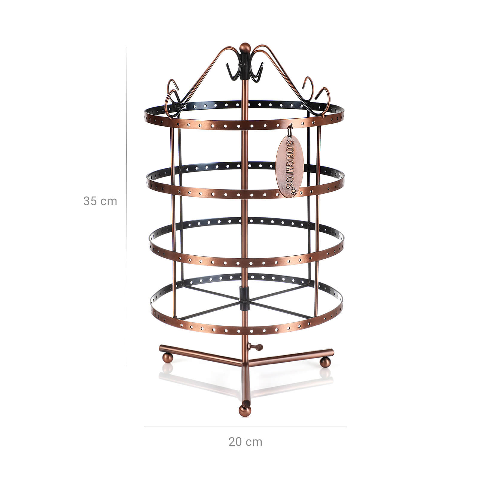Smyckesställ - 4 -skiktstandard - smycken rack - kopparfärg