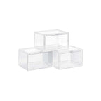 Shoe Box - Uppsättning av 3 - Stackbara arrangörer - Transparent dörr - Plast