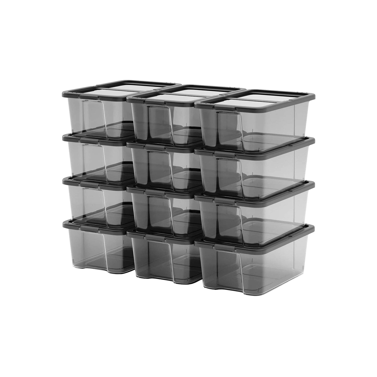 Skoboxar - Lagringslådor - Uppsättning av 12 - Transparent - till storlek 41