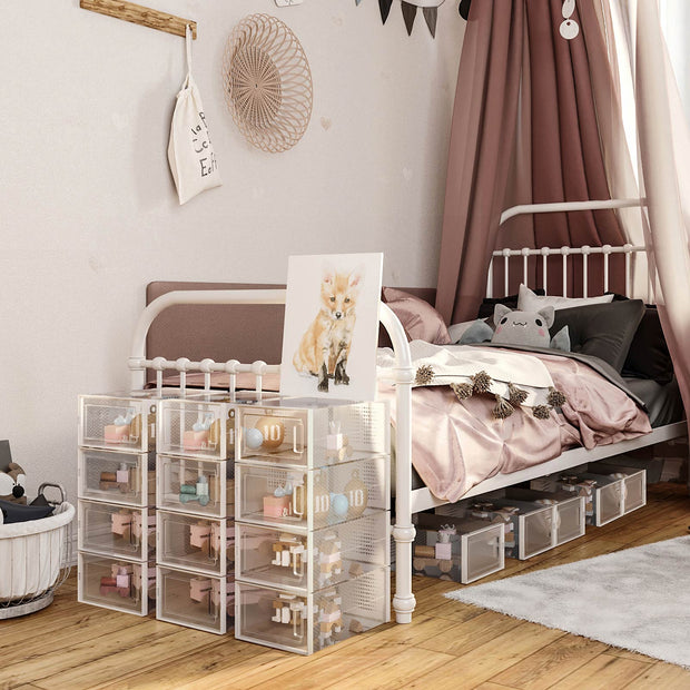 Skokartonger – Stapelbara och ventilationsöppningar – Transparent