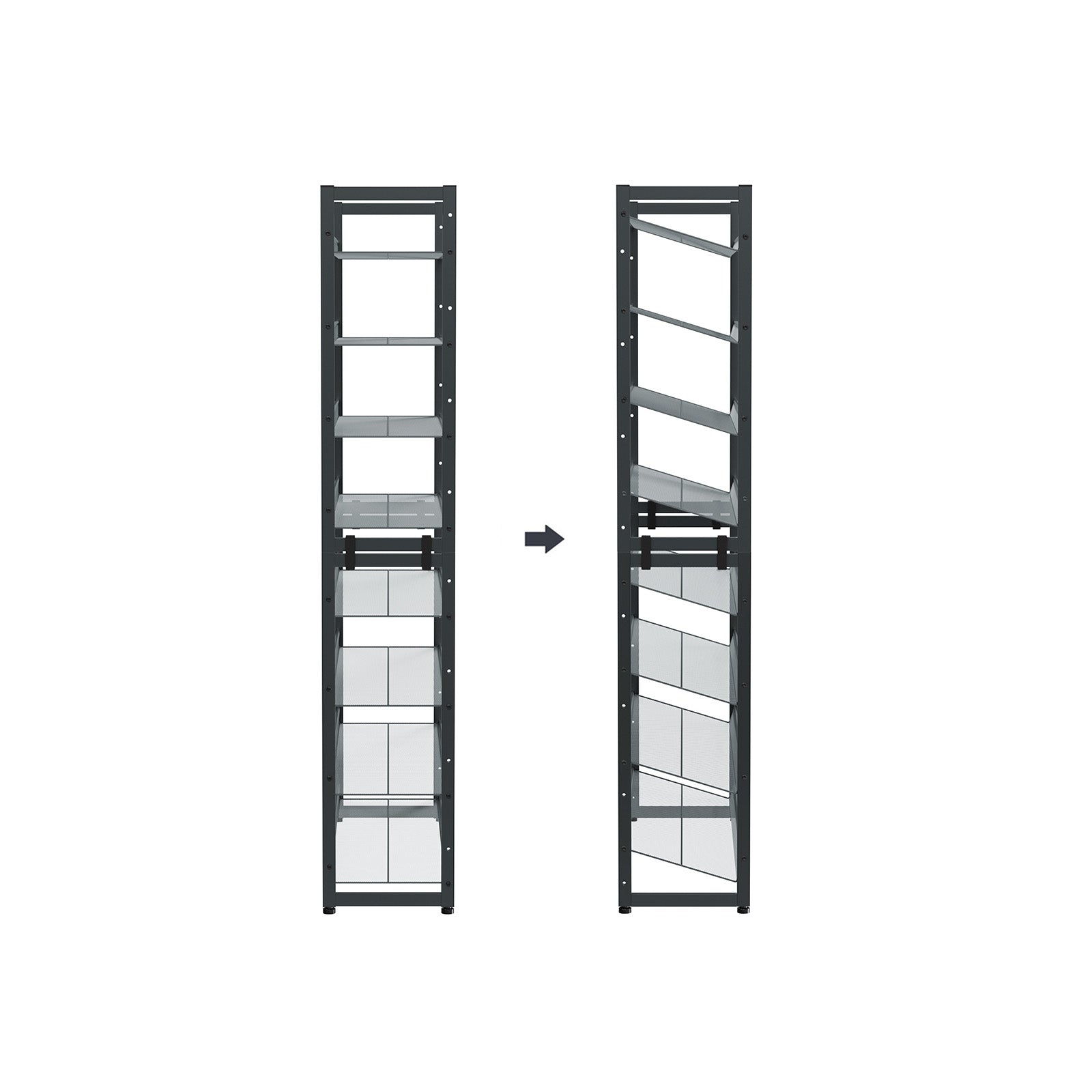 Shoe Rack - 8 nivåer - Stapelbar skoförvaring - 2 x 4 nivåer