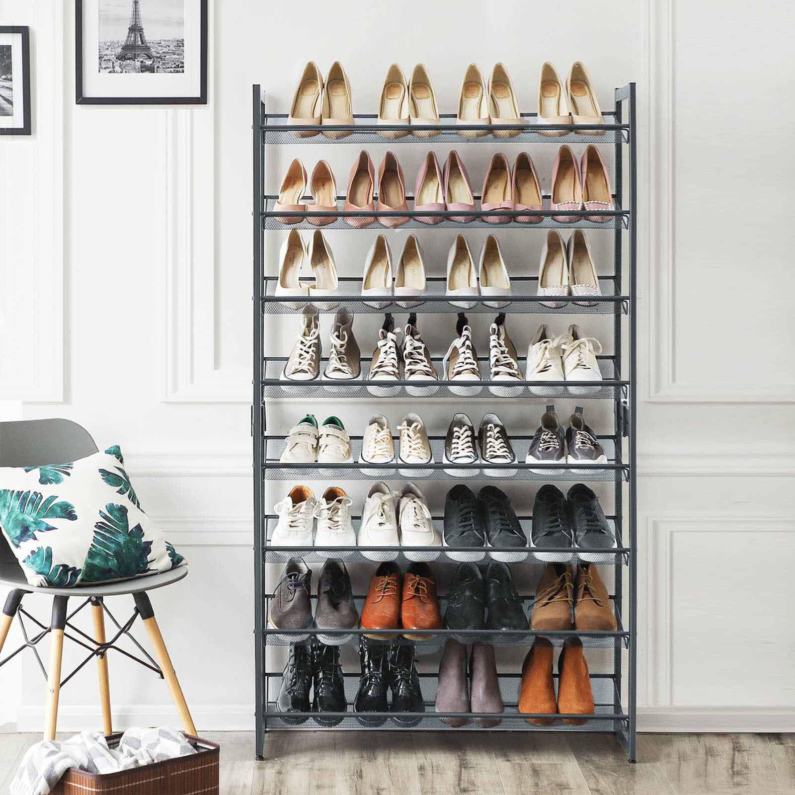 Shoe Rack - 8 nivåer - Stapelbar skoförvaring - 2 x 4 nivåer