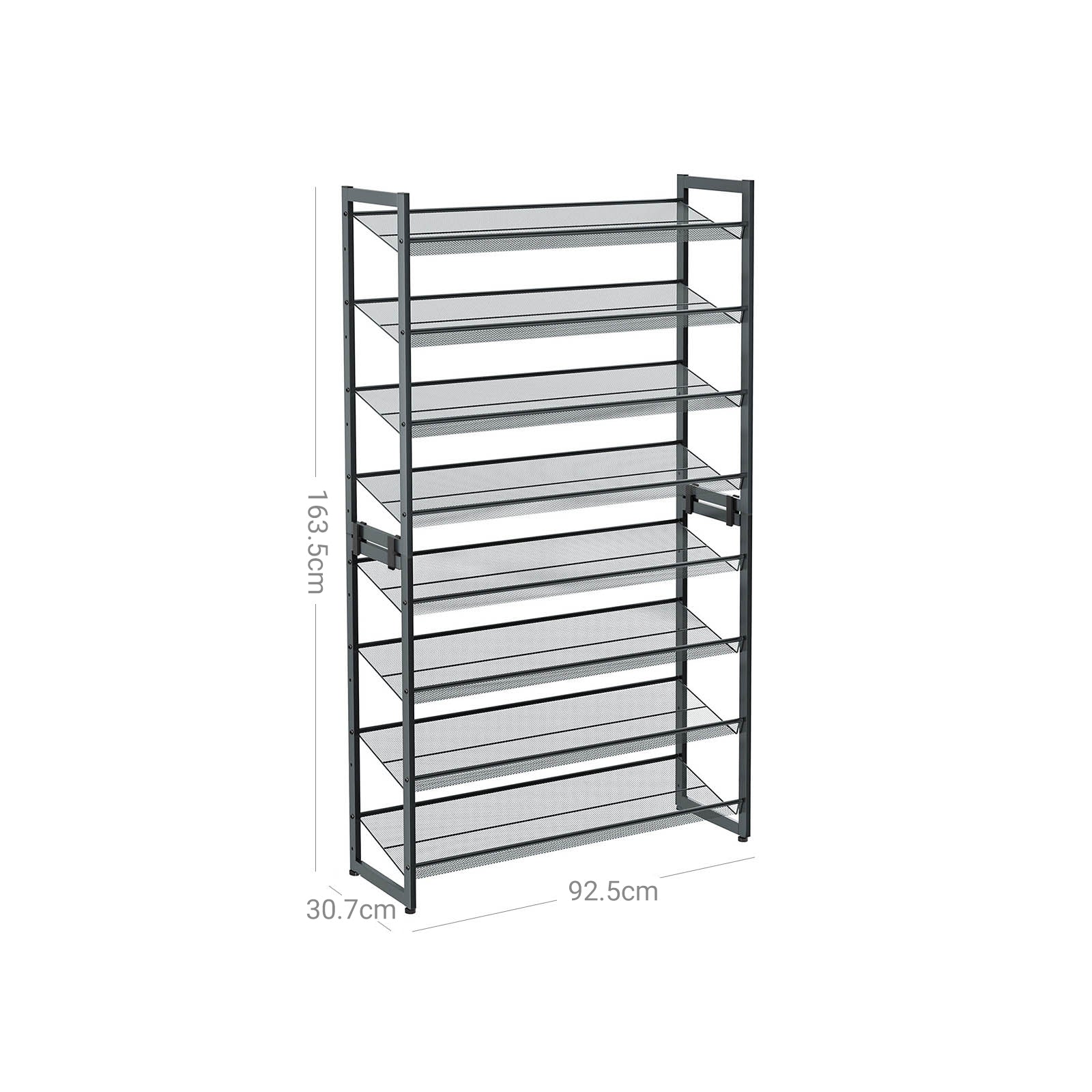 Shoe Rack - 8 nivåer - Stapelbar skoförvaring - 2 x 4 nivåer
