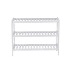 Shoe Rack - Bambu - 3 nivåer - 70 x 55 x 26 cm - vit