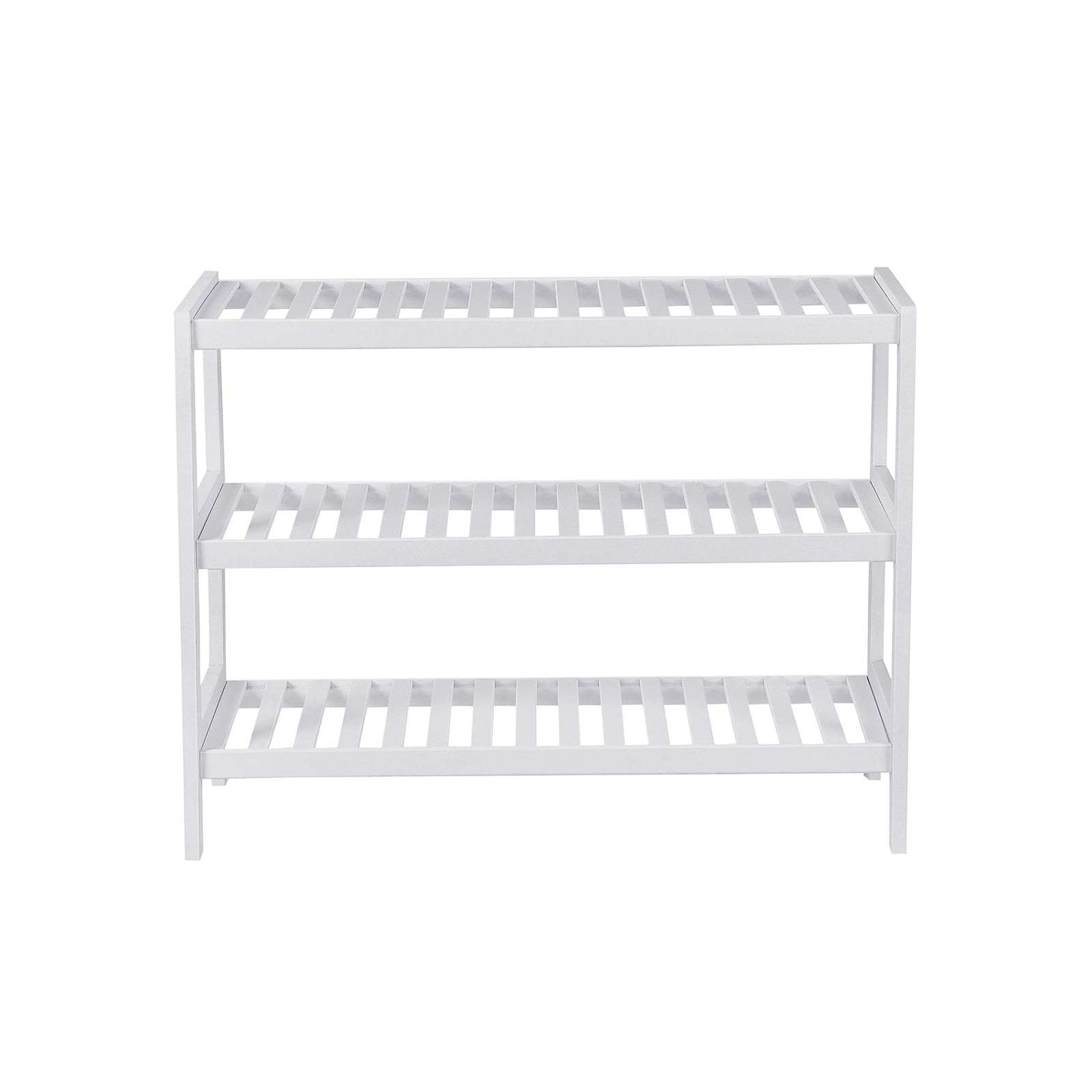 Shoe Rack - Bambu - 3 nivåer - 70 x 55 x 26 cm - vit