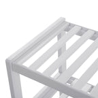 Shoe Rack - Bambu - 3 nivåer - 70 x 55 x 26 cm - vit