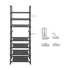 Shoe Rack - med 8 hyllor - Standing Metal Rack - Svart