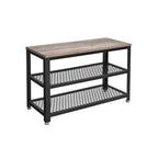 Skobänk - 2 hyllor - 73 x 30 x 45 cm - brun/svart