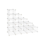 Shoe Rack - Cube skåp - 15 Metalltrådfickor - Vit