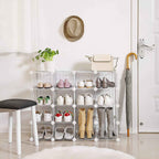 Shoe Rack - Cube skåp - 15 Metalltrådfickor - Vit