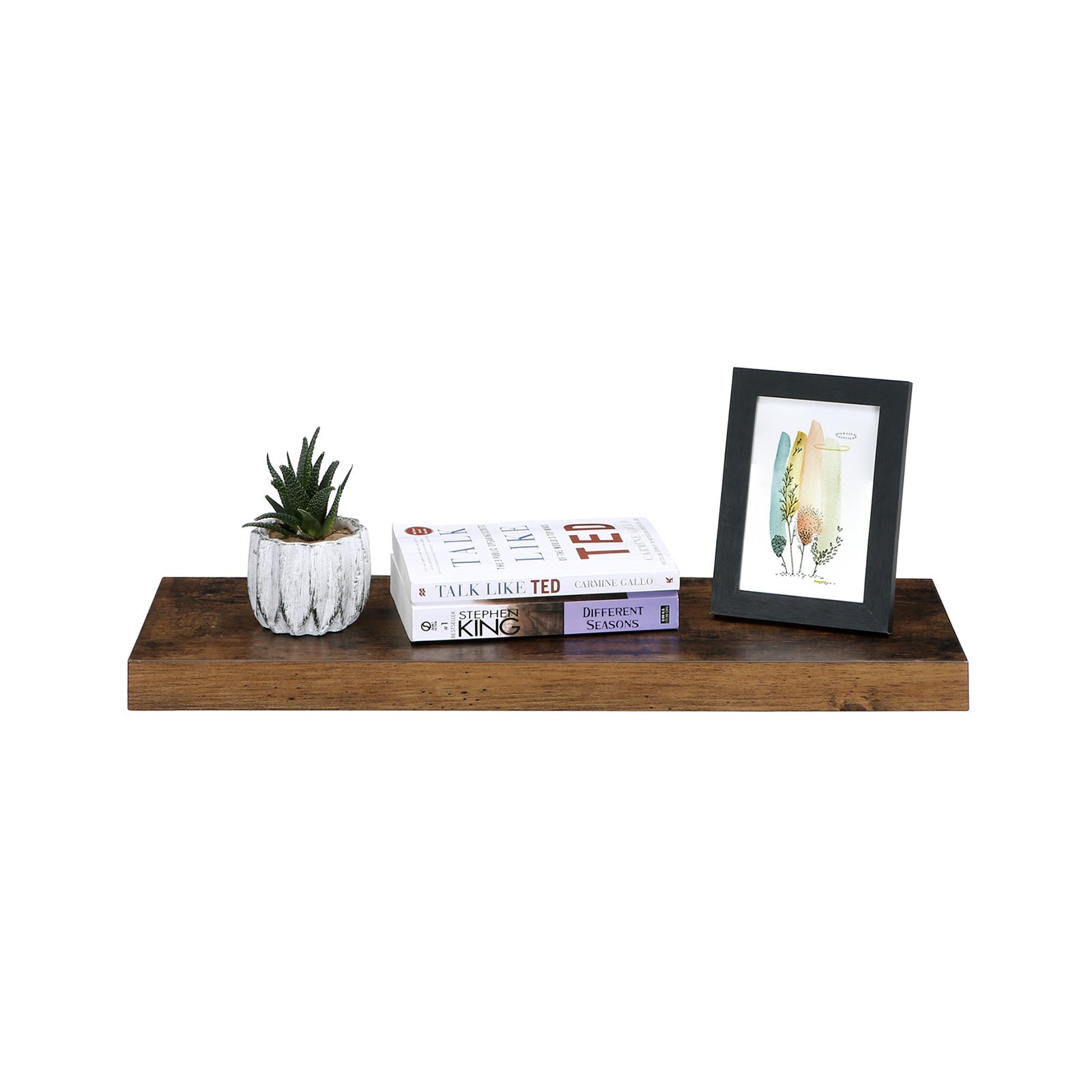 Floating Plank - Wood Look - 60 x 20 x 3,8 cm - Brunt