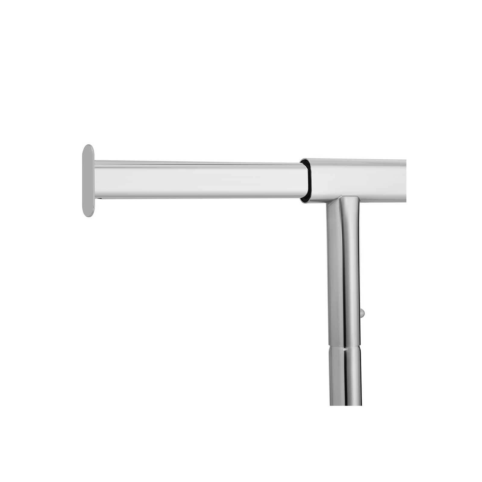 Klädställ - på hjul - med stav - svart