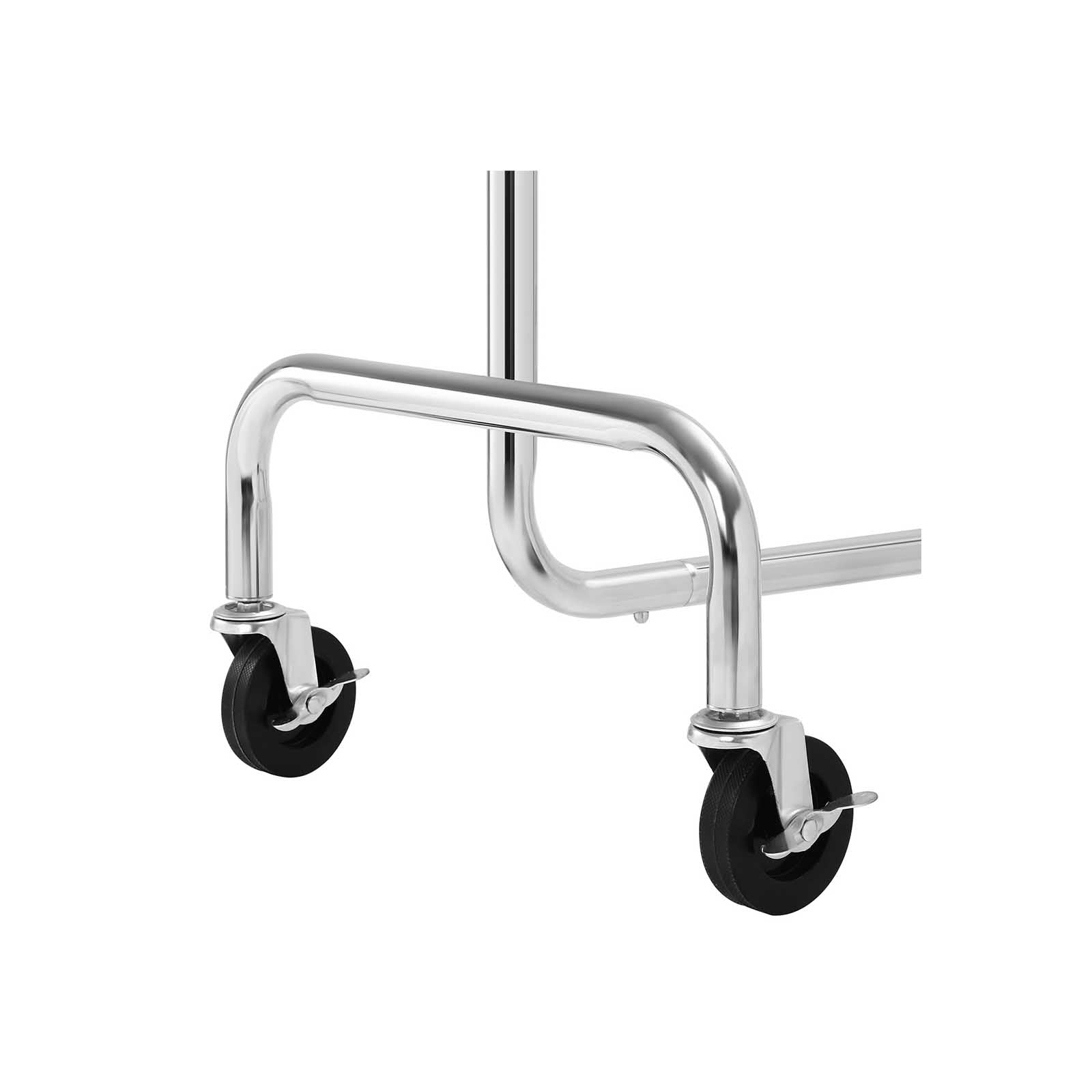 Klädställ - på hjul - med stav - svart