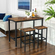 Barstolar Set om 2 – Industriell design – Vintage brun/svart