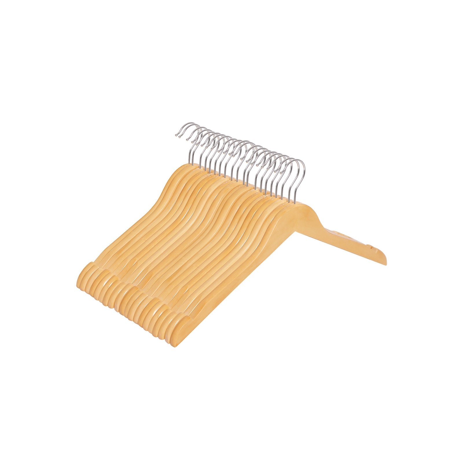 Kleerhangers - Solid Wood Pendants - Uppsättning av 20 - med hack - Vit