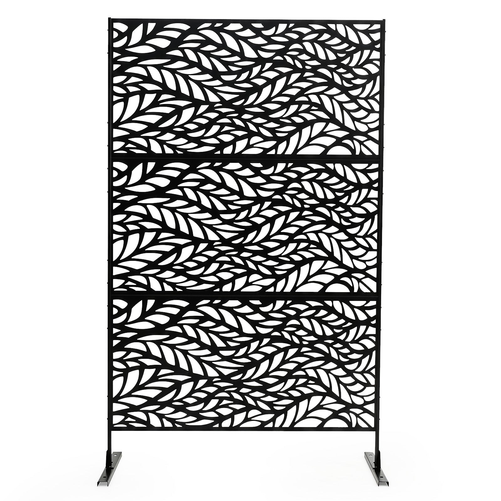 Sichtschutz – Garten Freistehender Raumteiler aus Verzinktem Stahl Schwarz – 122 x 198 cm