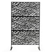 Sichtschutz – Garten Freistehender Raumteiler aus Verzinktem Stahl Schwarz – 122 x 198 cm