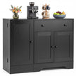 Sideboard – köksskåp med gliddörr och låsbara hjul – 105 x 40 x 83 cm