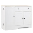 Sideboard – köksskåp med gliddörr och låsbara hjul – 105 x 40 x 83 cm