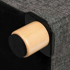 Pouf - med förvaringsutrymme - träben - säteslåda - beige