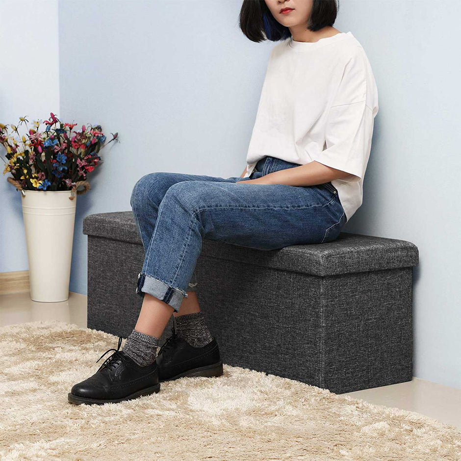 Sitsbox 110 cm mörkgrå blandad