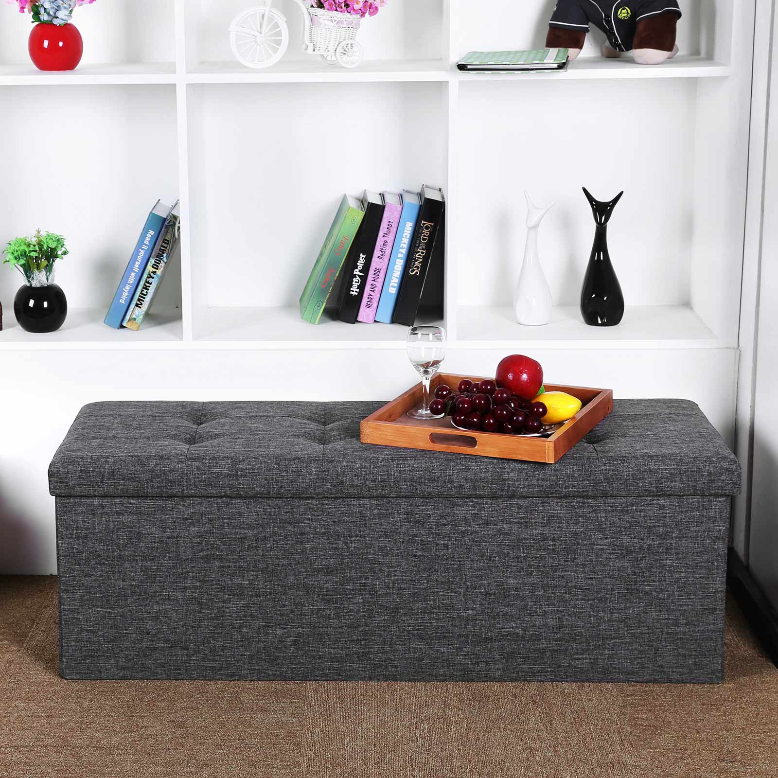 Sitsbox 110 cm mörkgrå blandad