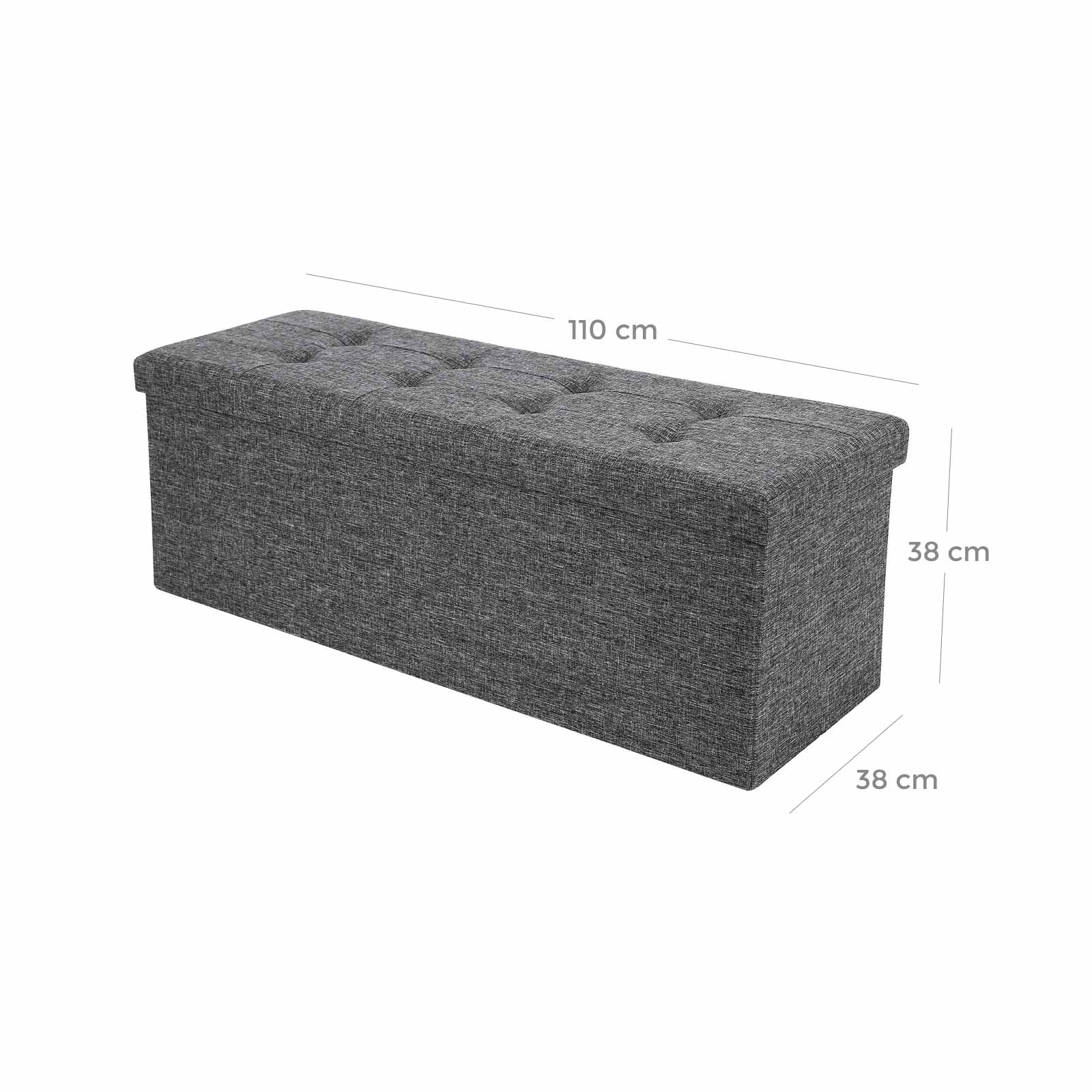 Sitsbox 110 cm mörkgrå blandad