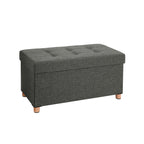 Seat Box - Pouf med förvaringsutrymme och lock - fotpall - träben - 76 x 38 x 40 cm - mörkgrå
