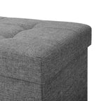 Seat Box - Pouf med förvaringsutrymme och lock - fotpall - träben - 76 x 38 x 40 cm - mörkgrå