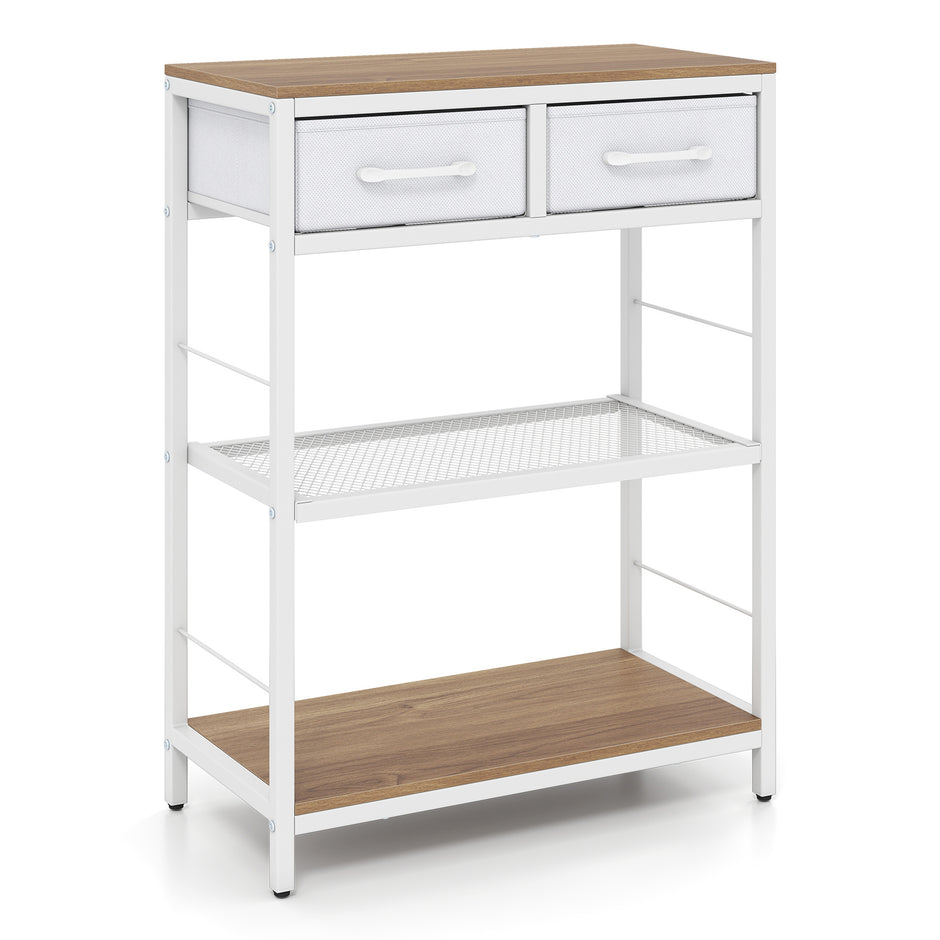 Smal – konsolbord, entrébord med två tygfacklådor och öppna hyllor – 60 x 30 x 81 cm
