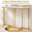Smal – konsolbord, hallbord med geometrisk metallram och vattentätt toppskiva – 110 x 30 x 91 cm