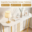 Smal – konsolbord, hallbord med geometrisk metallram och vattentätt toppskiva – 110 x 30 x 91 cm