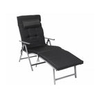 Lounge stol - vikbar - med avtagbar kudde - rostfritt aluminium - svart