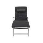 Lounge stol - vikbar - med avtagbar kudde - rostfritt aluminium - svart