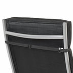 Lounge stol - vikbar - med avtagbar kudde - rostfritt aluminium - svart
