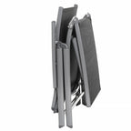 Lounge stol - vikbar - med avtagbar kudde - rostfritt aluminium - svart