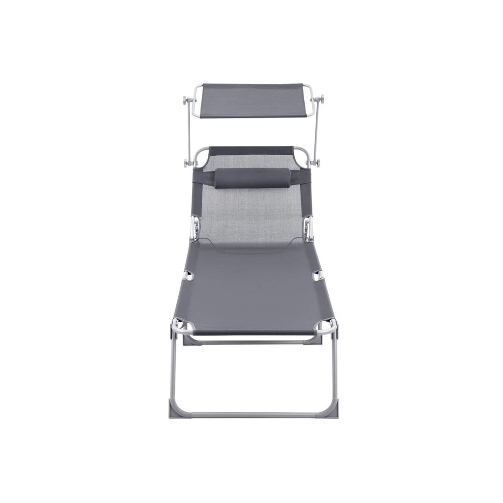 SUNTER - Lounge Bed - Lounger - With Sun Besök - Läggkapacitet på upp till 250 kg - Grå