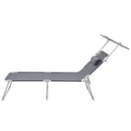 SUNTER - Lounge Bed - Lounger - With Sun Besök - Läggkapacitet på upp till 250 kg - Grå