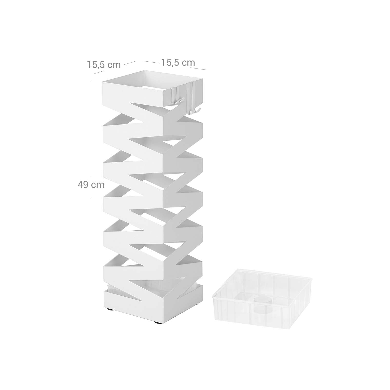 Paraplyhållare - Square Design - With Water Collection - White