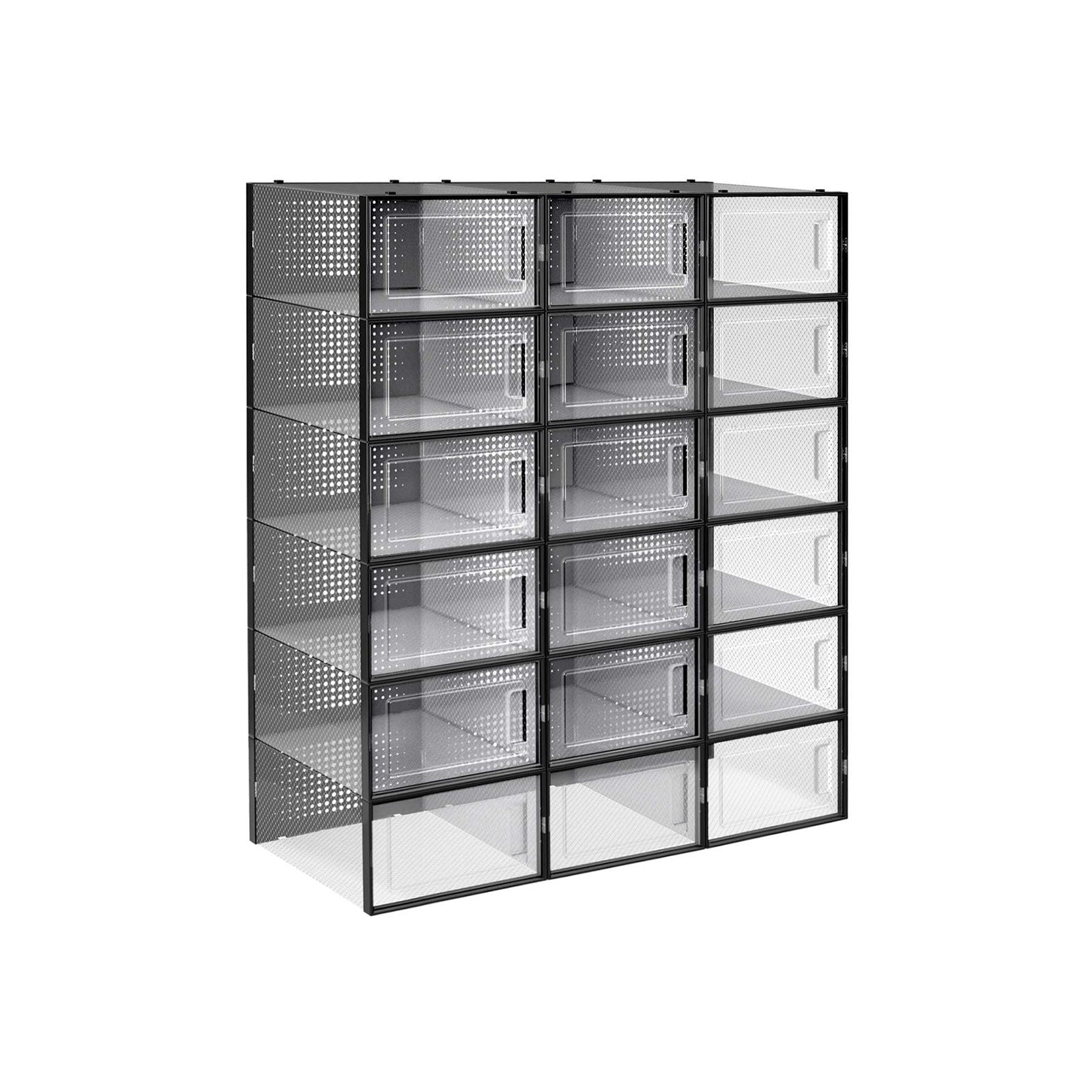 Skoboxar - Skor lagringslådor - uppsättning av 18 - transparent plast