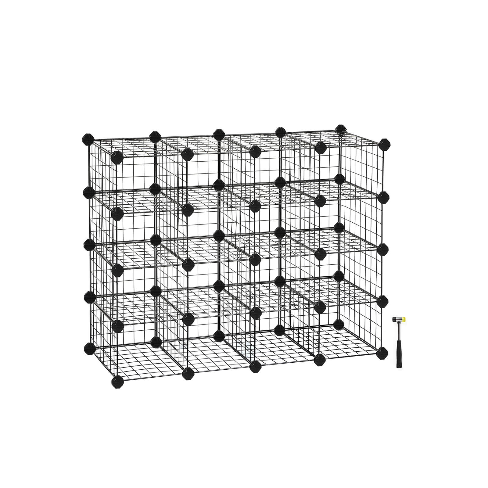 Shoe Rack - Cube skåp - 15 Metalltrådfickor - Vit