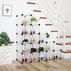 Shoe Rack - plast - med 15 fack - skoförvaring - vit