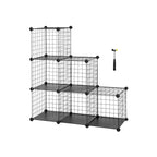 Kub skåp - garderob med 6 kuber - 63 x 31 x 93 cm - svart