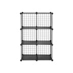 Kub skåp - garderob med 6 kuber - 63 x 31 x 93 cm - svart