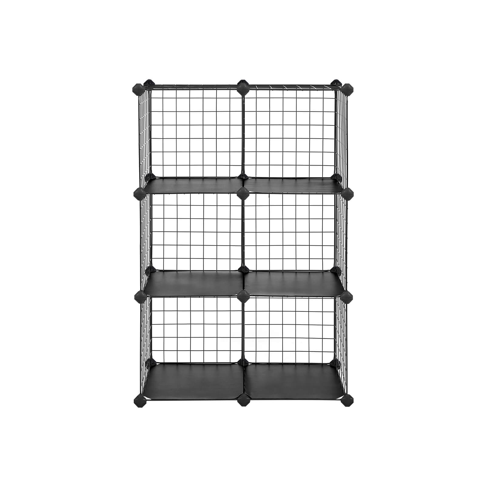 Kub skåp - garderob med 6 kuber - 63 x 31 x 93 cm - svart