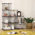 Kubskåp - Wire Mesh Plank System - förvaringsskåp - 9 fack - svart